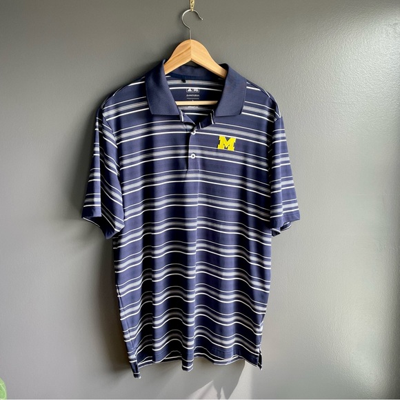 Nike Other - Adidas University of Michigan Puremotion Striped Mens Polo Shirt